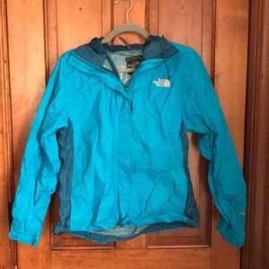 Blue North Face raincoat